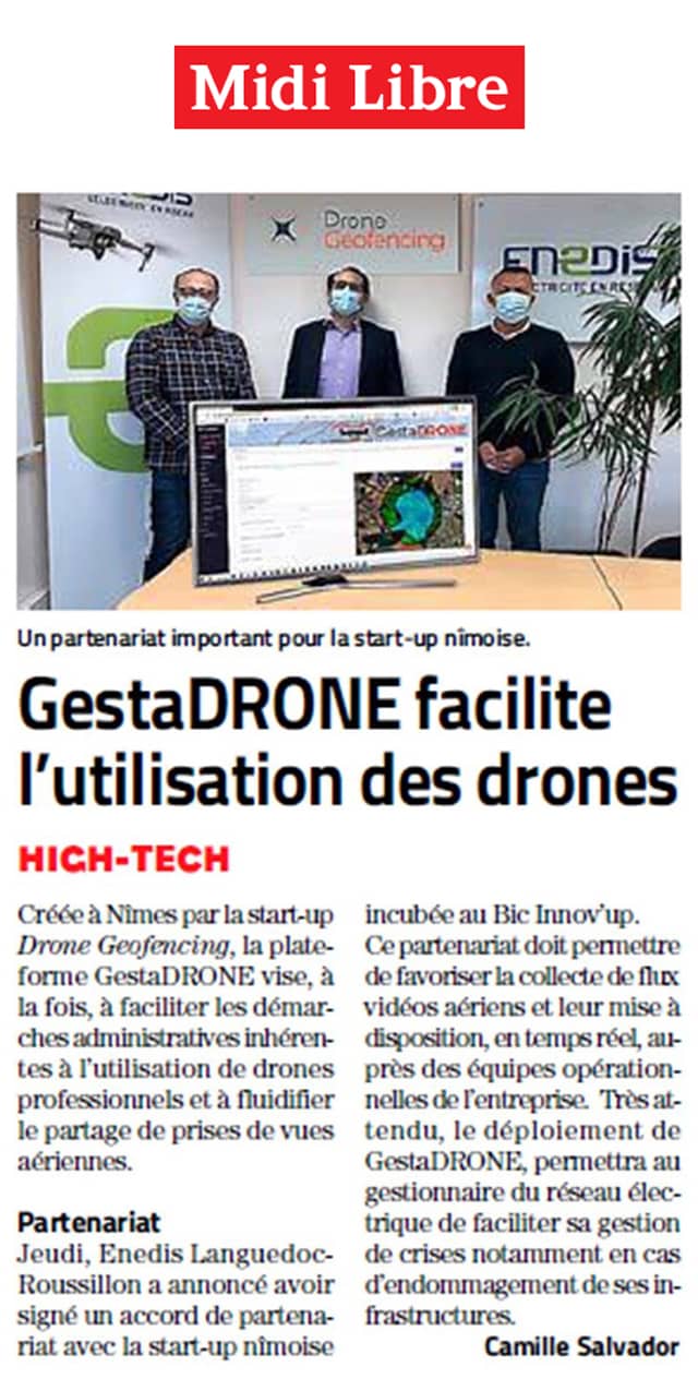logiciel gestadrone par drone geofencing